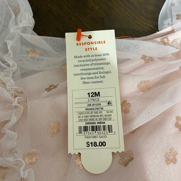 NWT Cat and Jack Gorgeous Shimmery Daisy Sparkle Tulle Dress Easter 12 Months - Picture 8 of 8